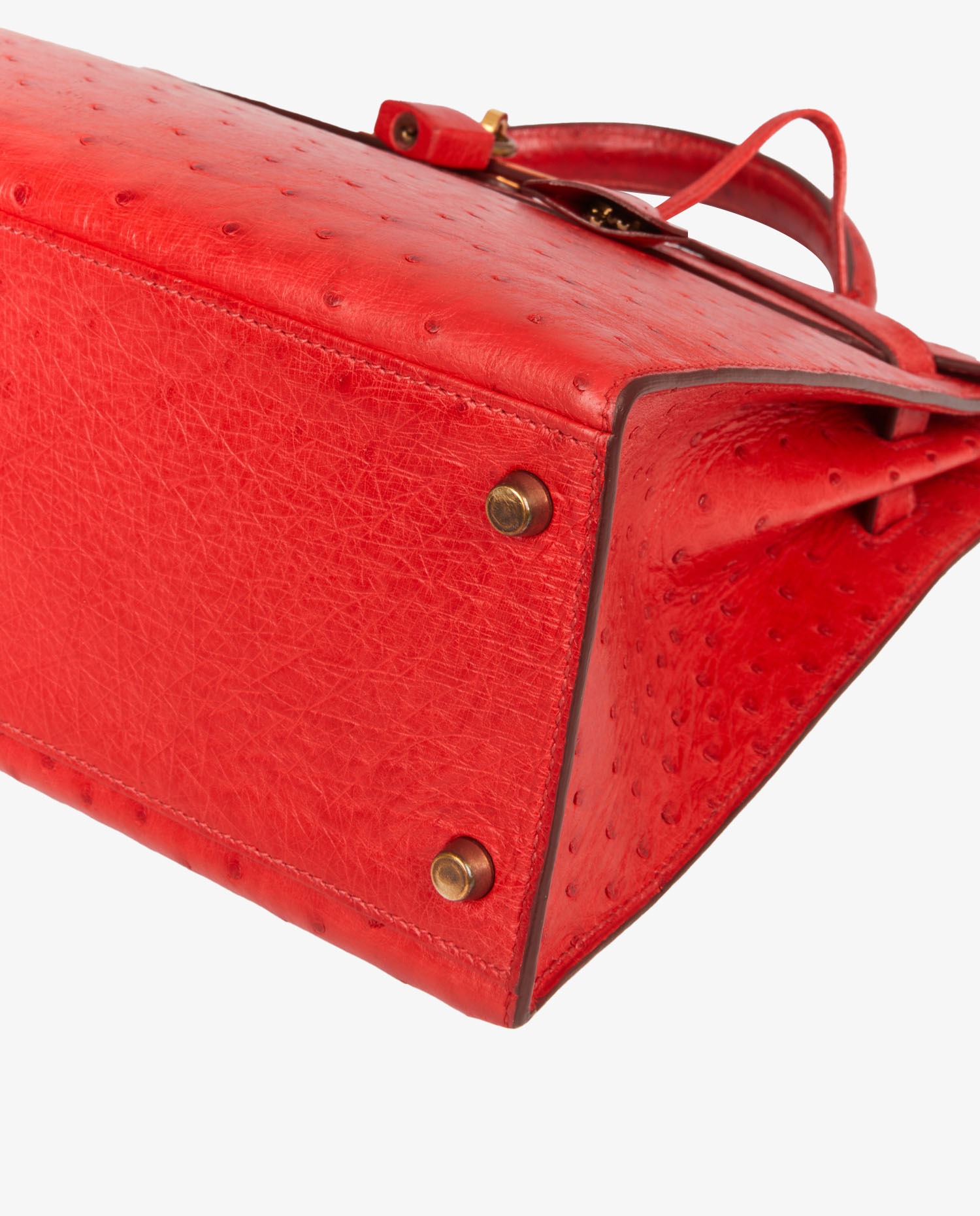 Kelly 32 Hermès autruche rouge – Image 6