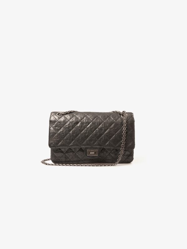 Acheter Sac 2.55 Chanel cuir martelé couleur noir