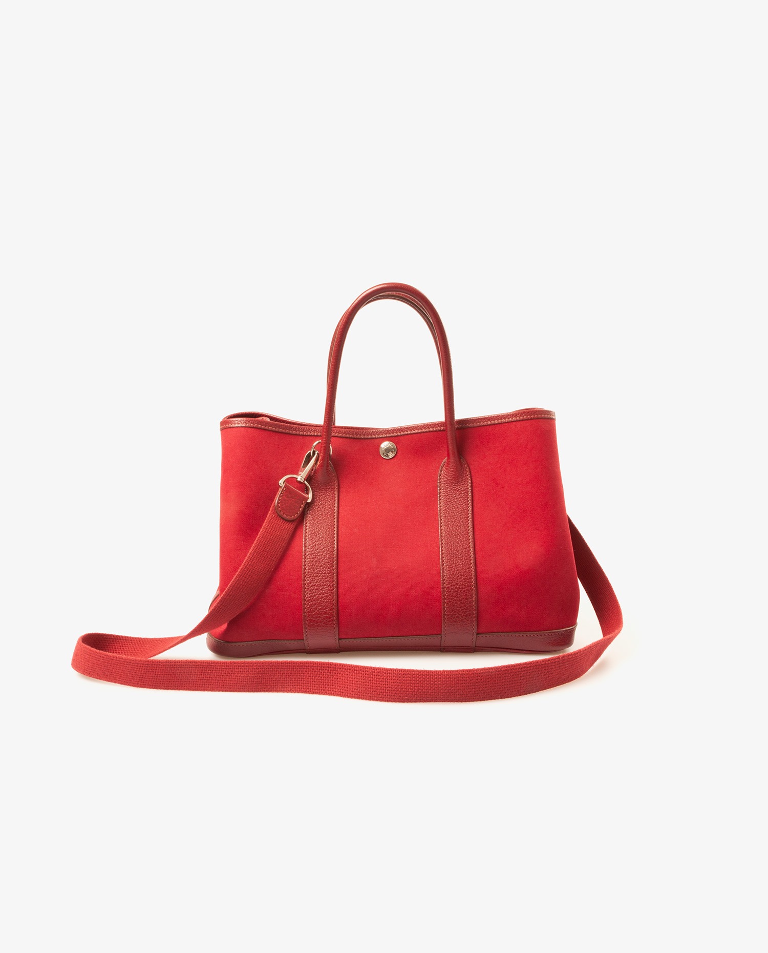 Acheter Sac Garden party Hermès toile et cuir bordeaux