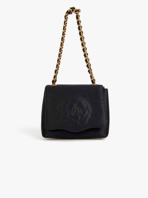 Buy Chanel black satin evening bag