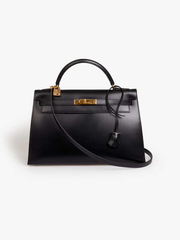 Buy Kelly 32 saddle bag Hermès box black