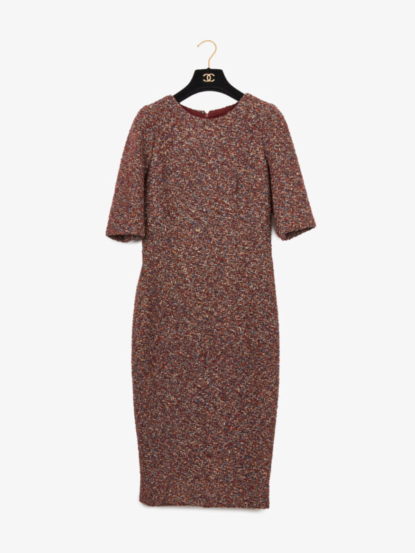 Robe longue Chanel tweed "Paris-Rome"