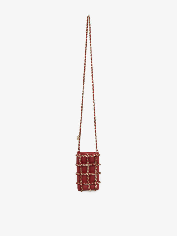 Sac à bandoulière rouge Chanel chaine