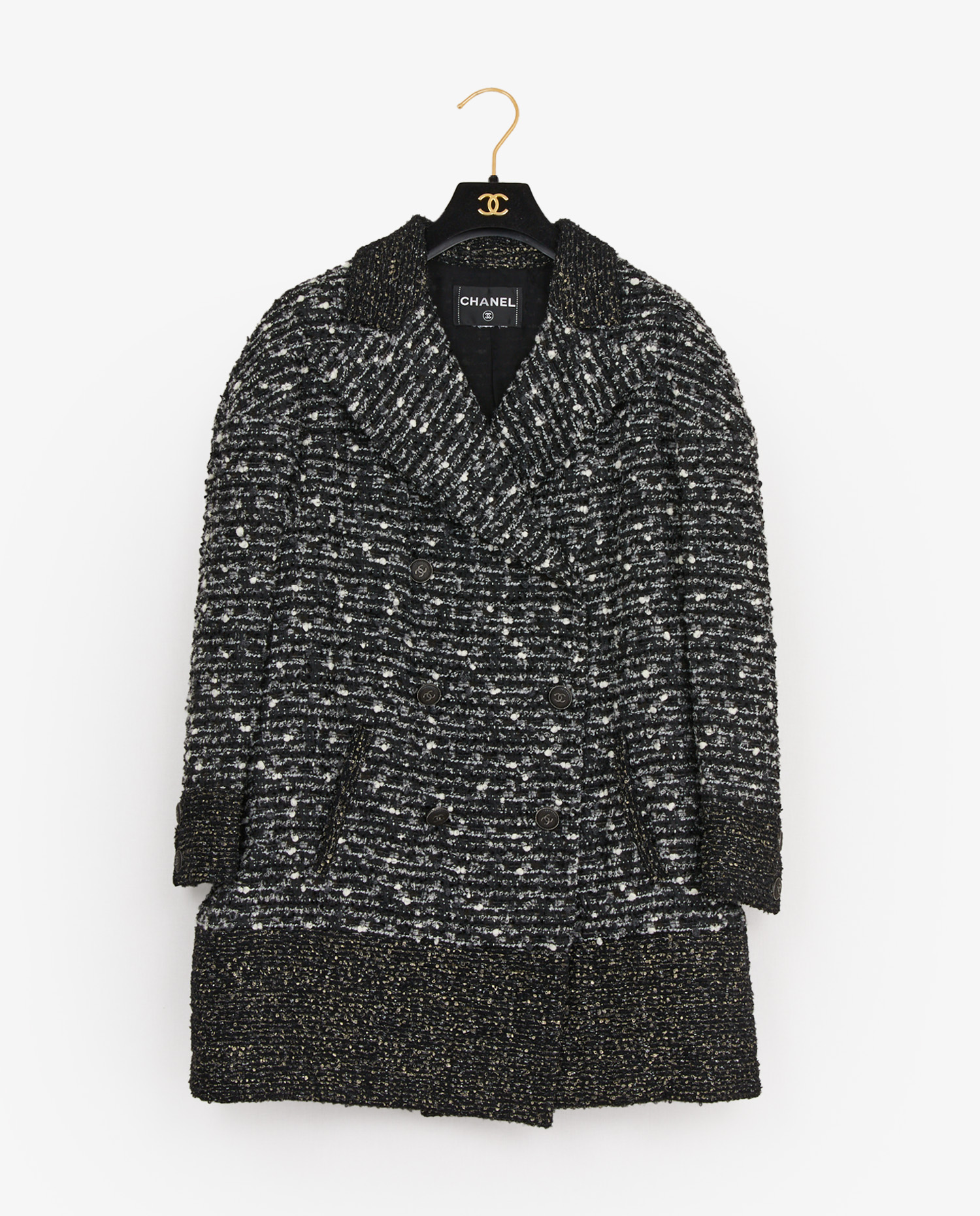 Veste longue Chanel tweed