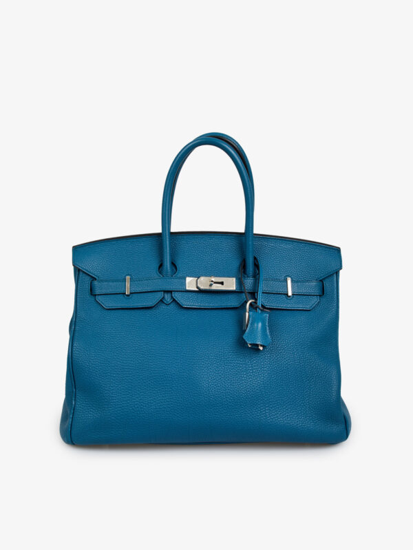 Birkin 35 Hermès togo bleu colvert