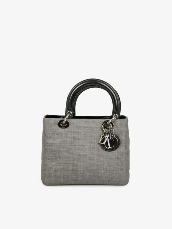 Sac Lady Dior vintage toile grise