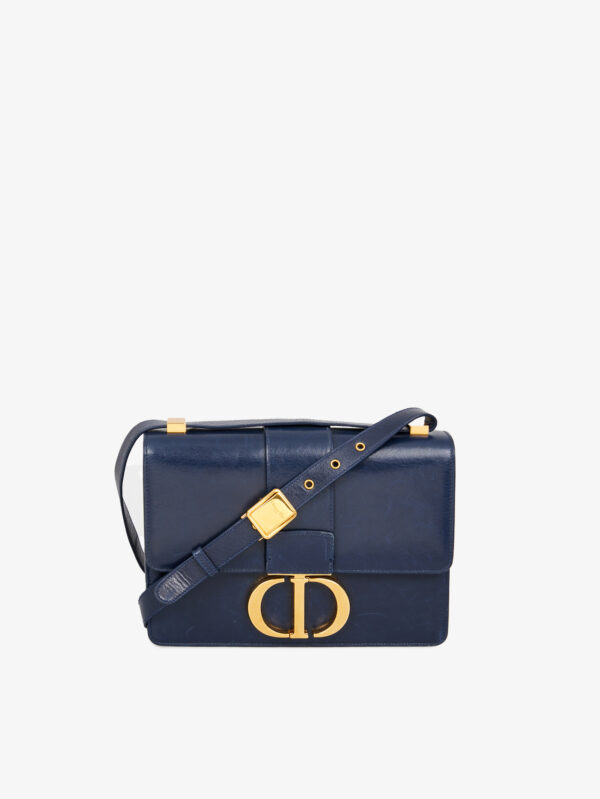 Sac Dior 30 Montaigne cuir bleu marine