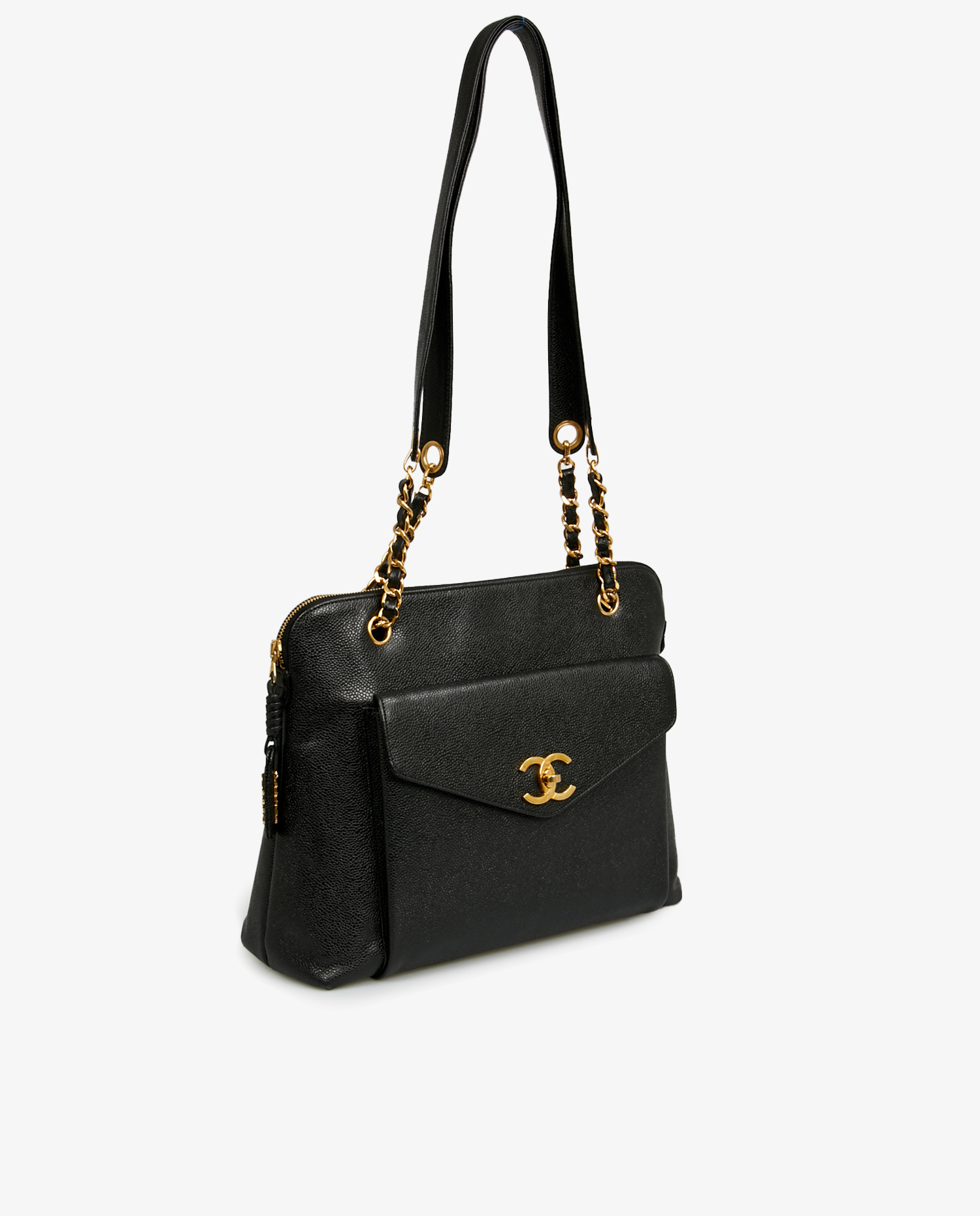 Cabas Chanel vintage black grained leather - Image 2