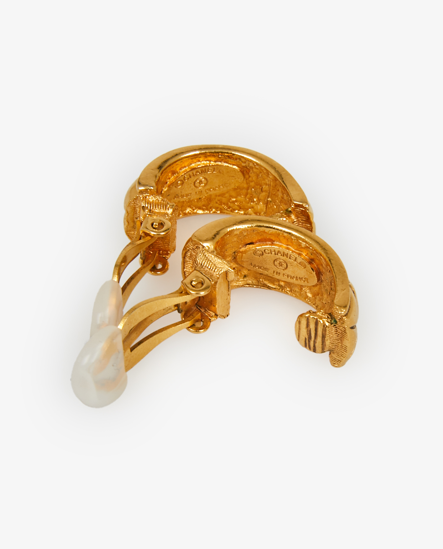 Clips vintage Chanel métal doré – Image 3