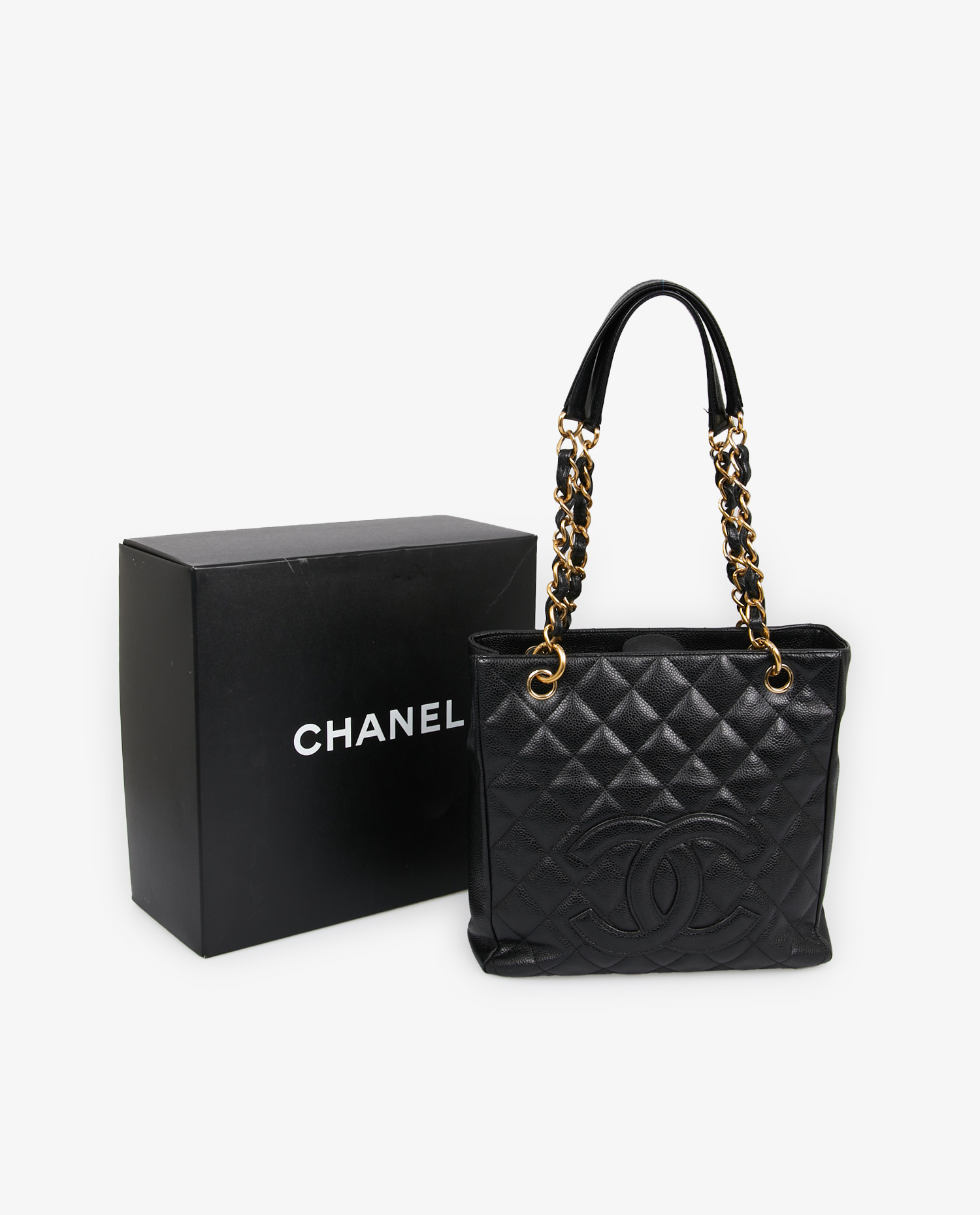Cabas vintage Chanel bag caviar leather shoulder bag - Image 8
