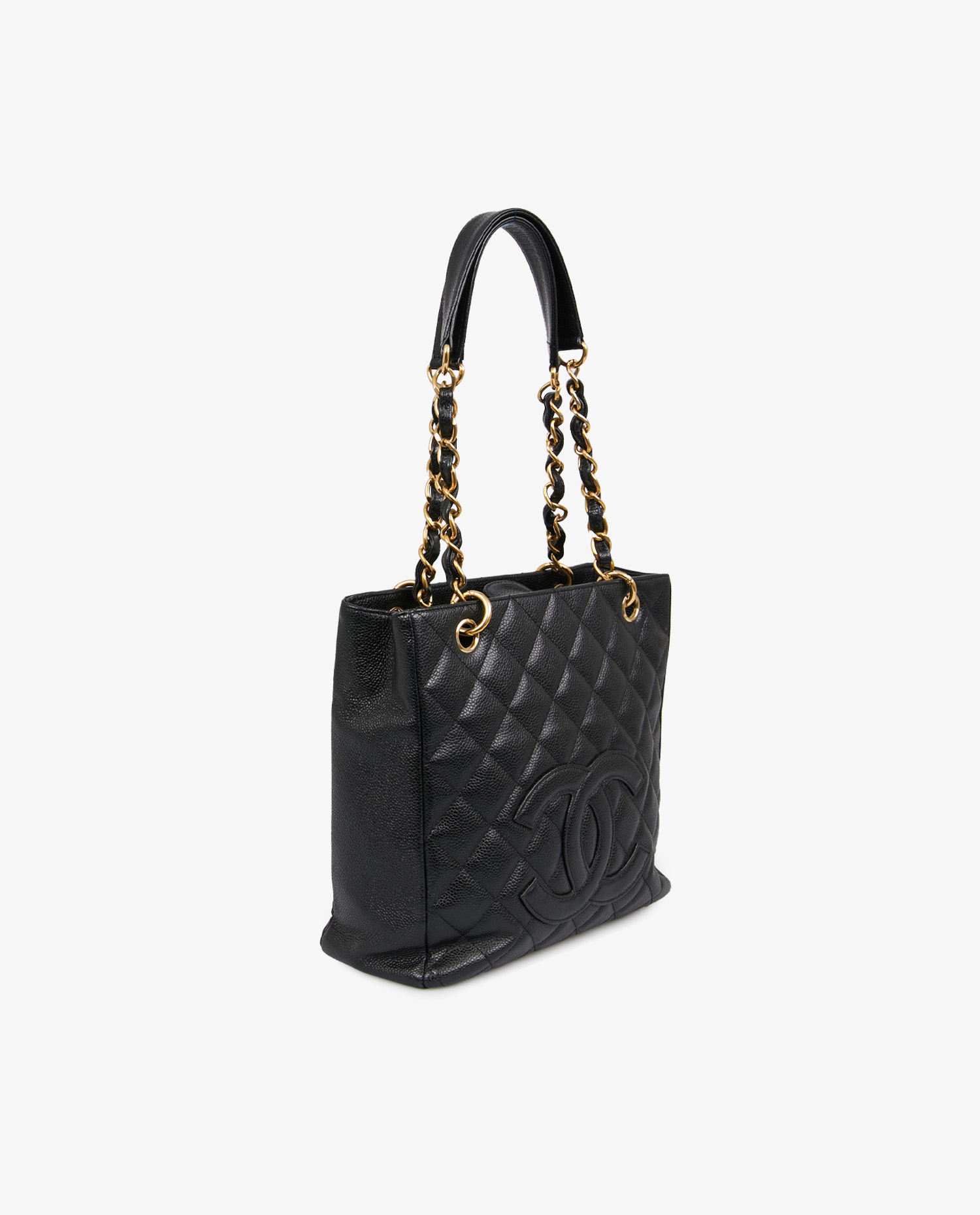 Cabas vintage Chanel bag caviar leather shoulder bag - Image 2