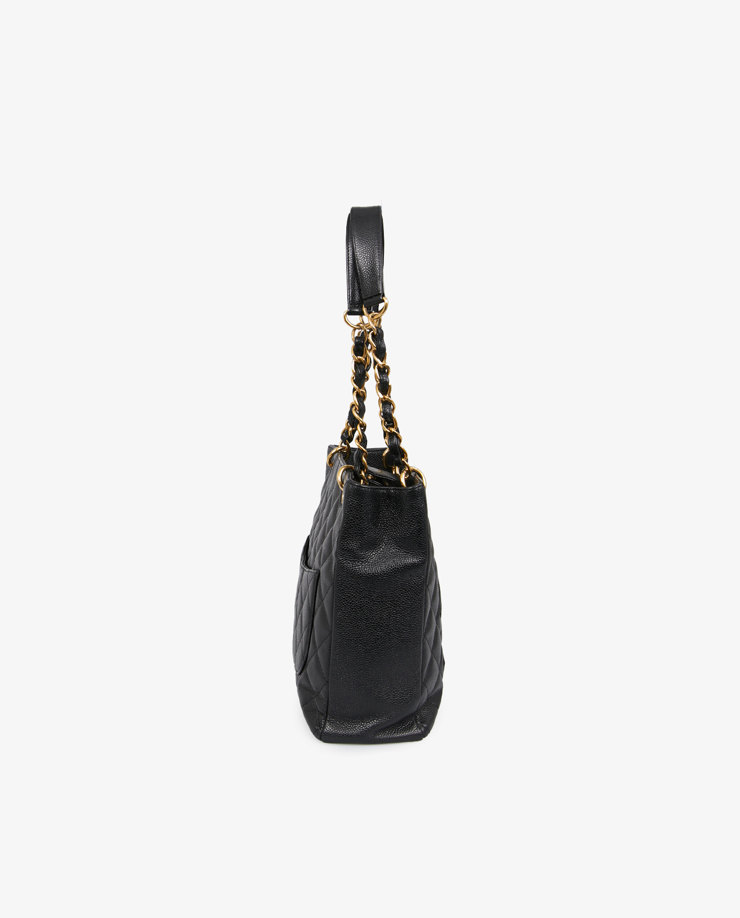 Cabas vintage Chanel bag caviar leather shoulder bag - Image 3