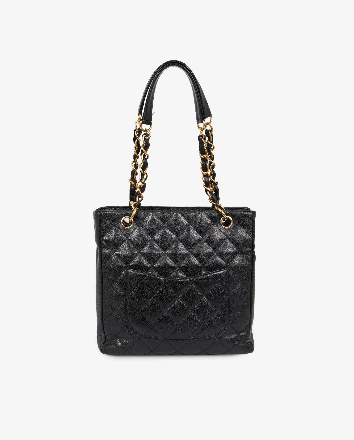 Cabas vintage Chanel bag caviar leather shoulder bag - Image 4