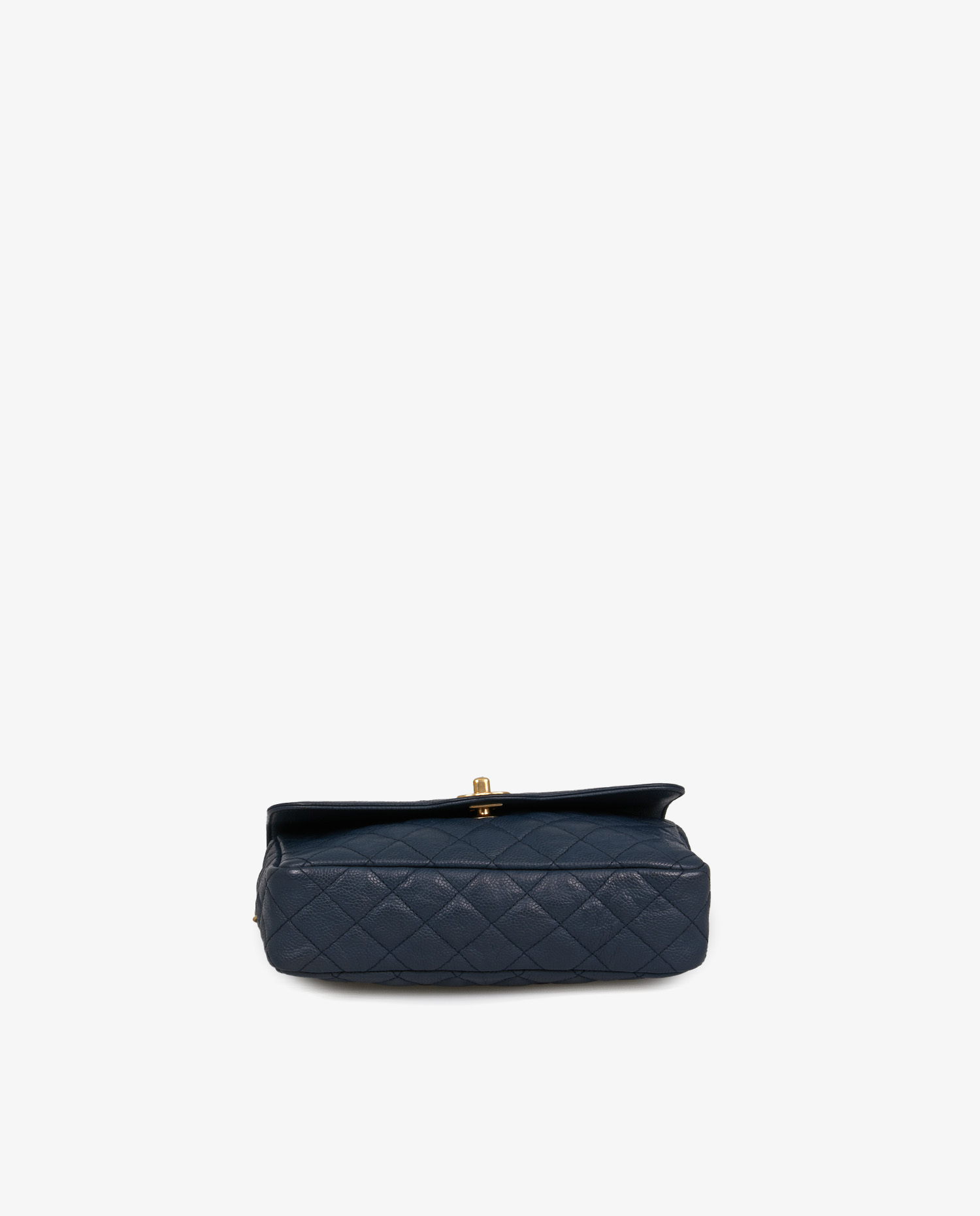 Sac Chanel cuir grainé bleu – Image 5