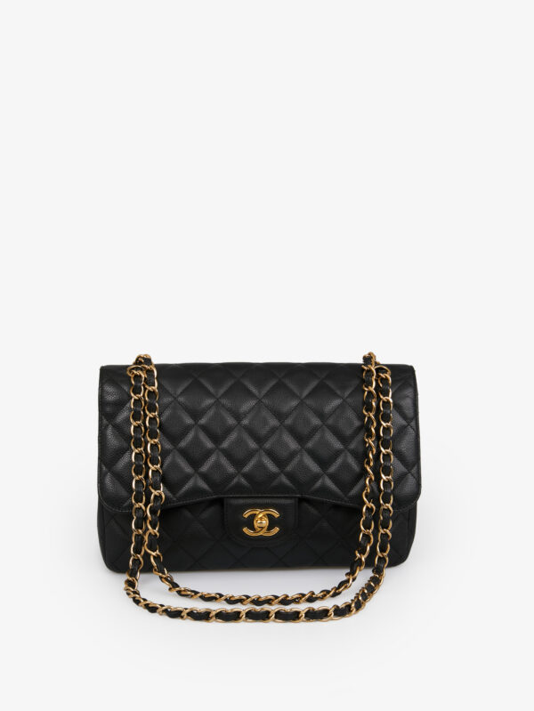 Sac Jumbo Chanel cuir caviar noir