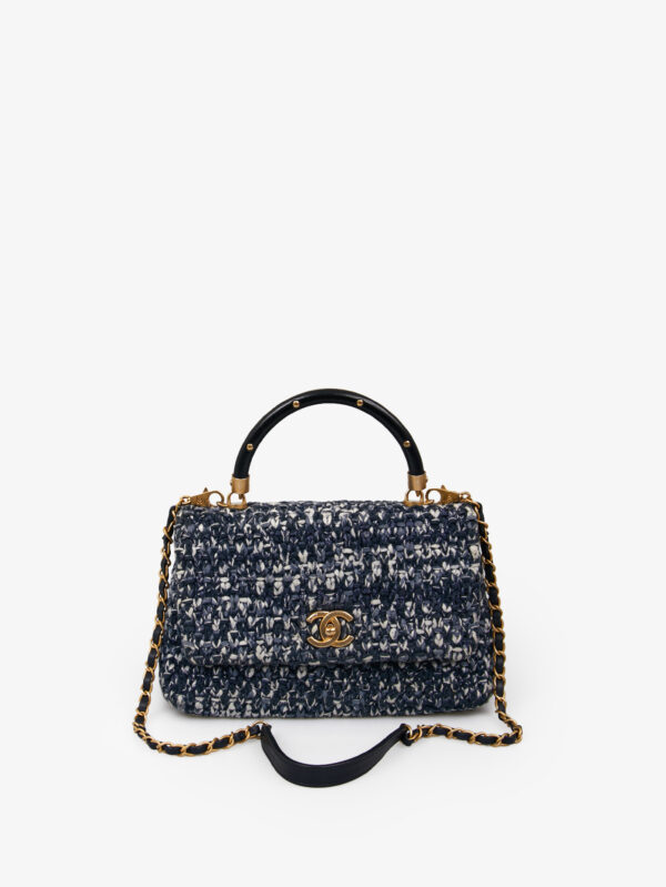 Sac Coco Handle Chanel tweed bleu