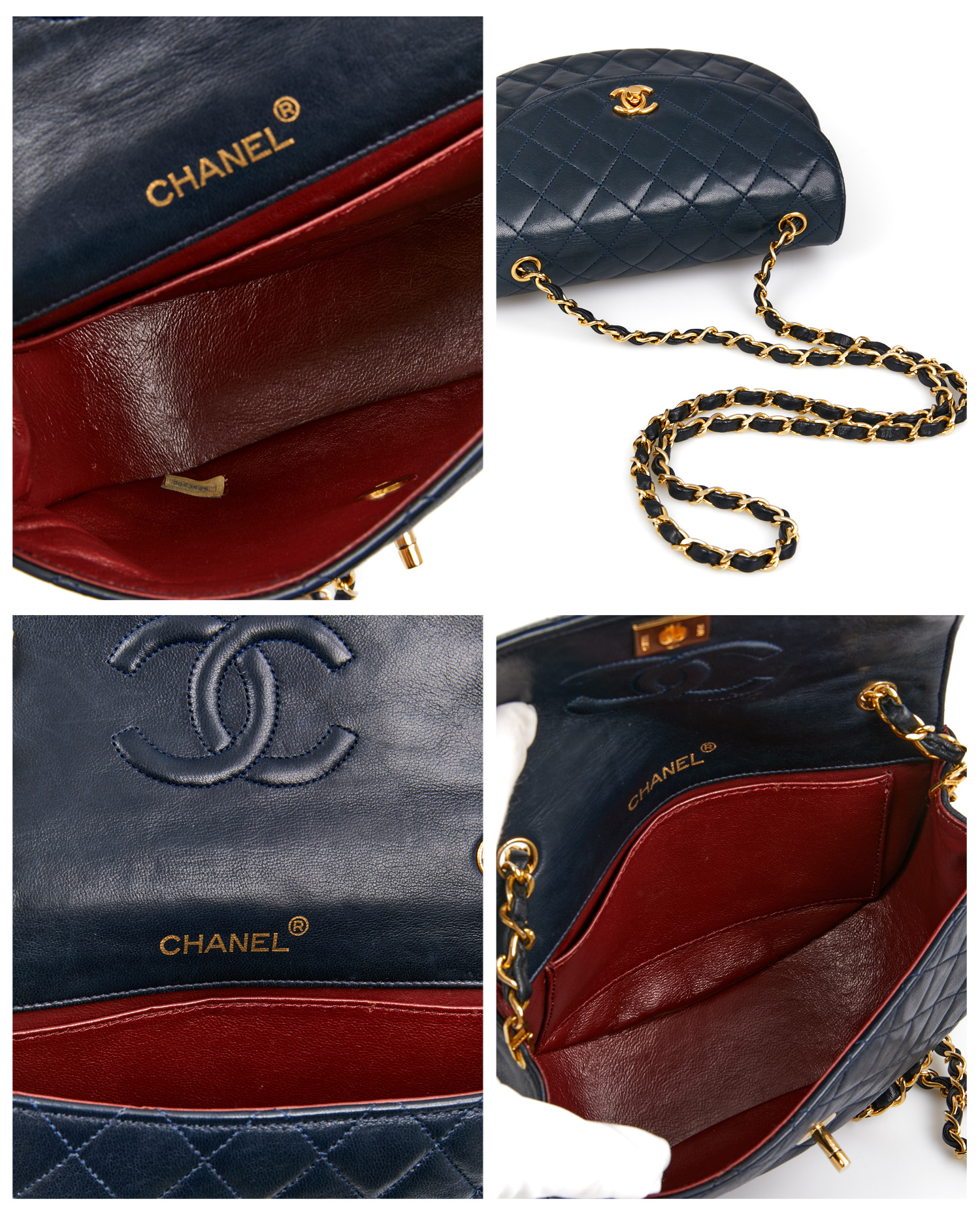 Chanel half-moon shoulder bag navy blue - Image 7