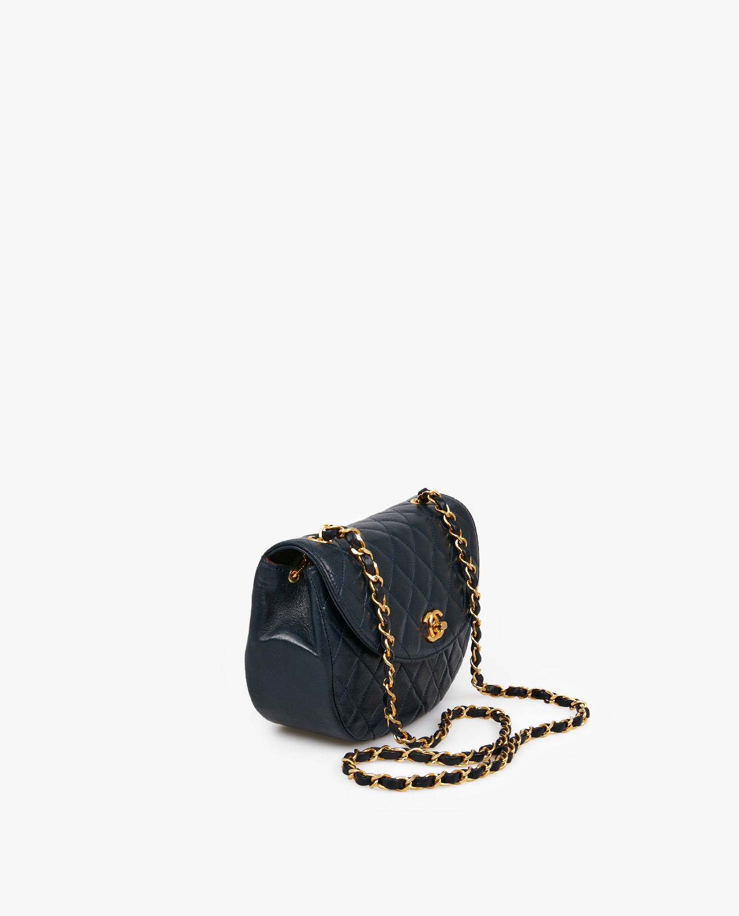 Chanel half-moon shoulder bag navy blue - Image 2
