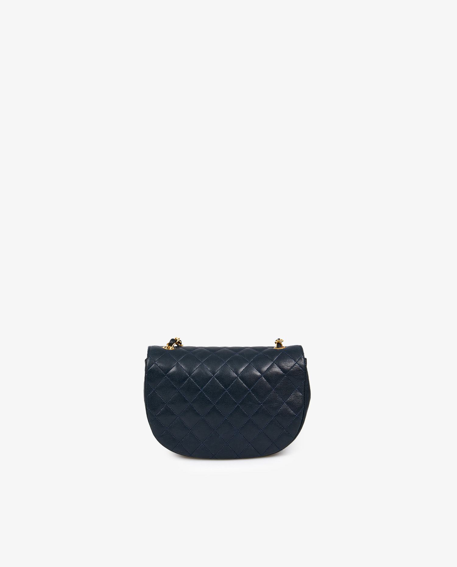 Chanel half-moon shoulder bag navy blue - Image 4
