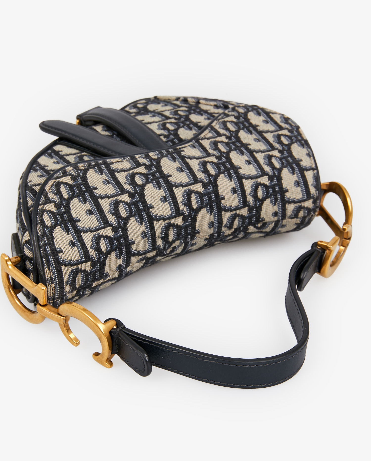 Sac Saddle Mini toile oblique bleue – Image 7