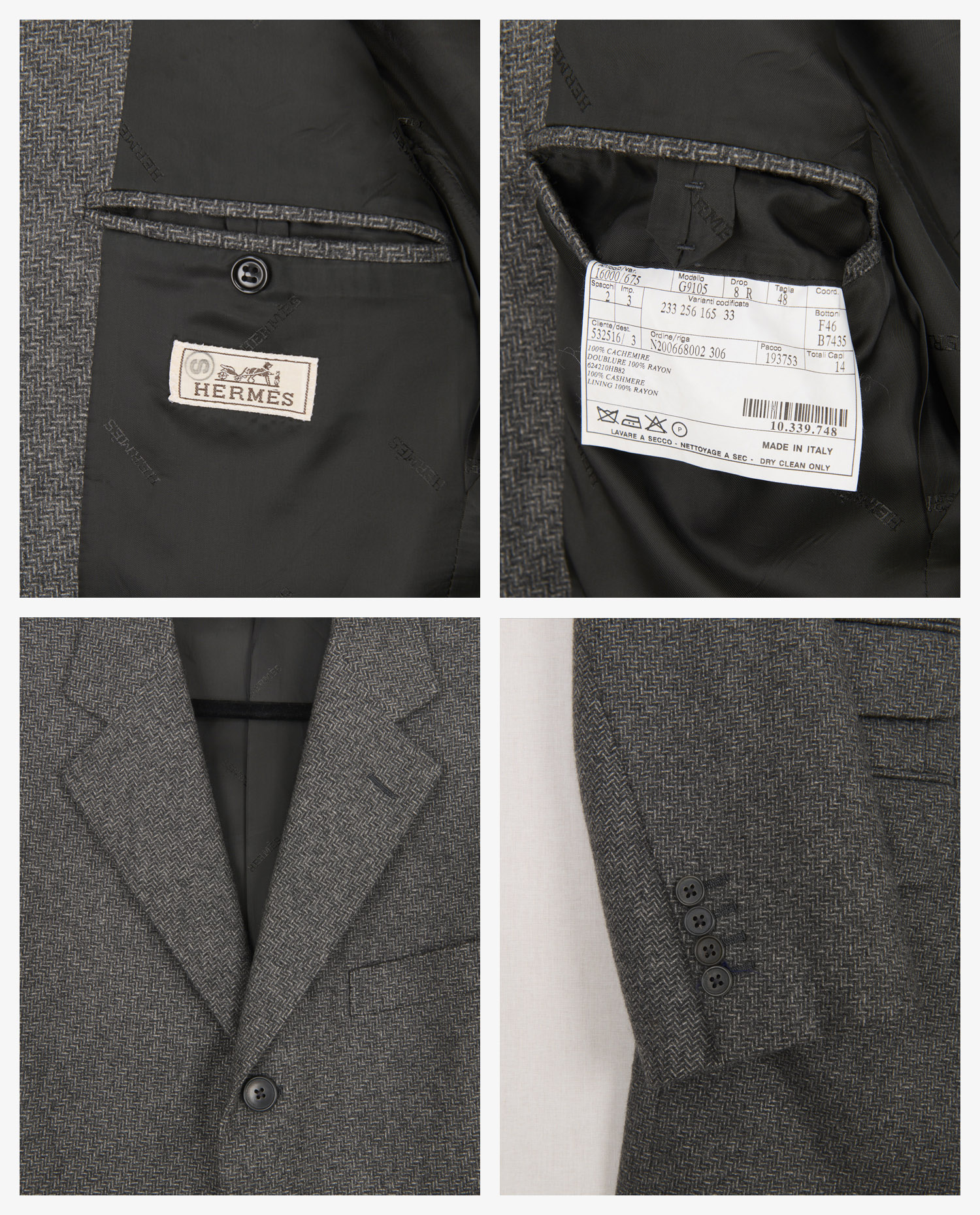 Grey cashmere Hermès jacket - Image 4