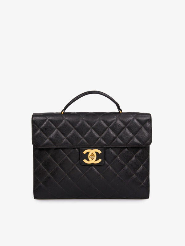 Cartable Chanel vintage cuir caviar noir