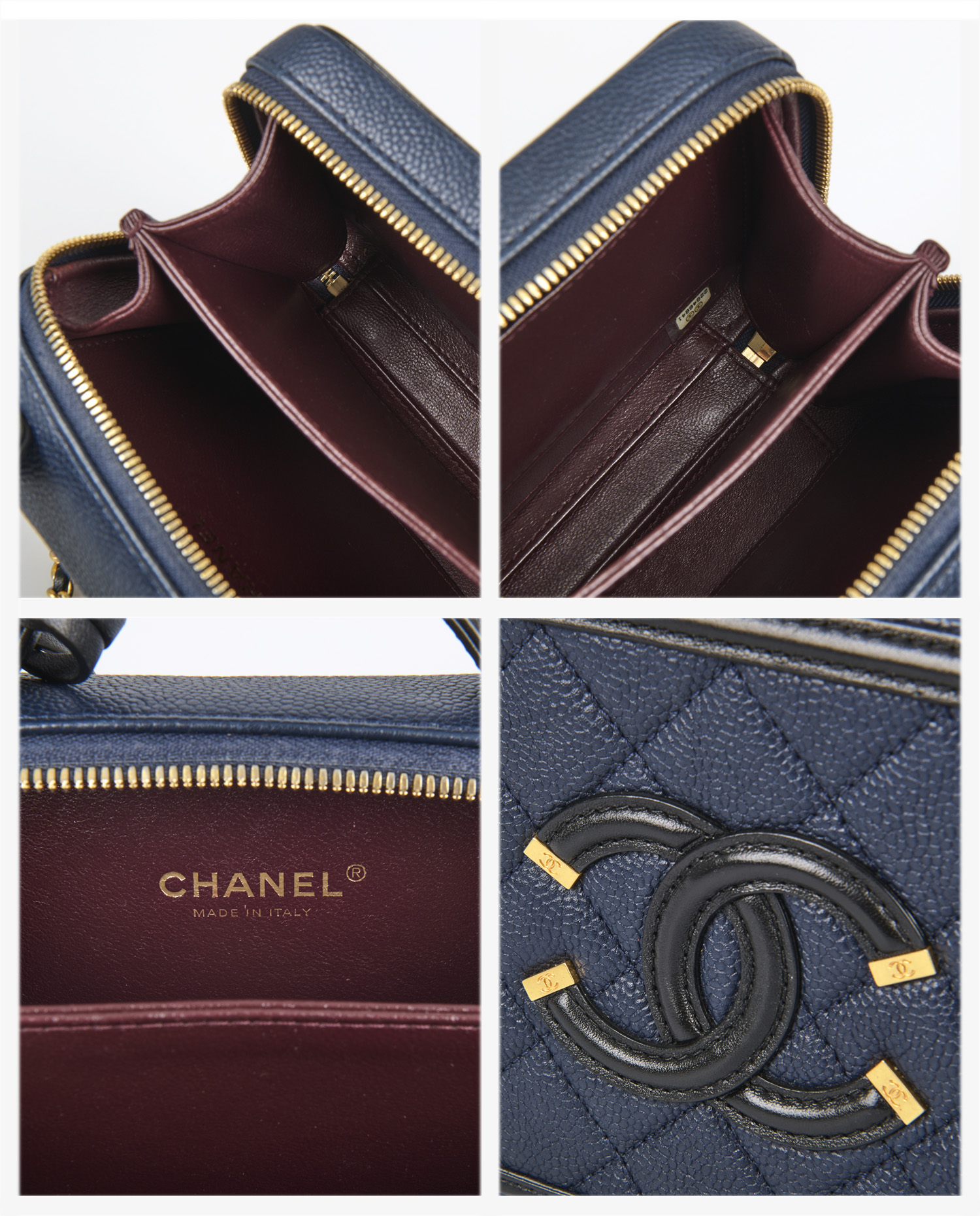 Chanel two-tone grained leather vanity bag - Image 7