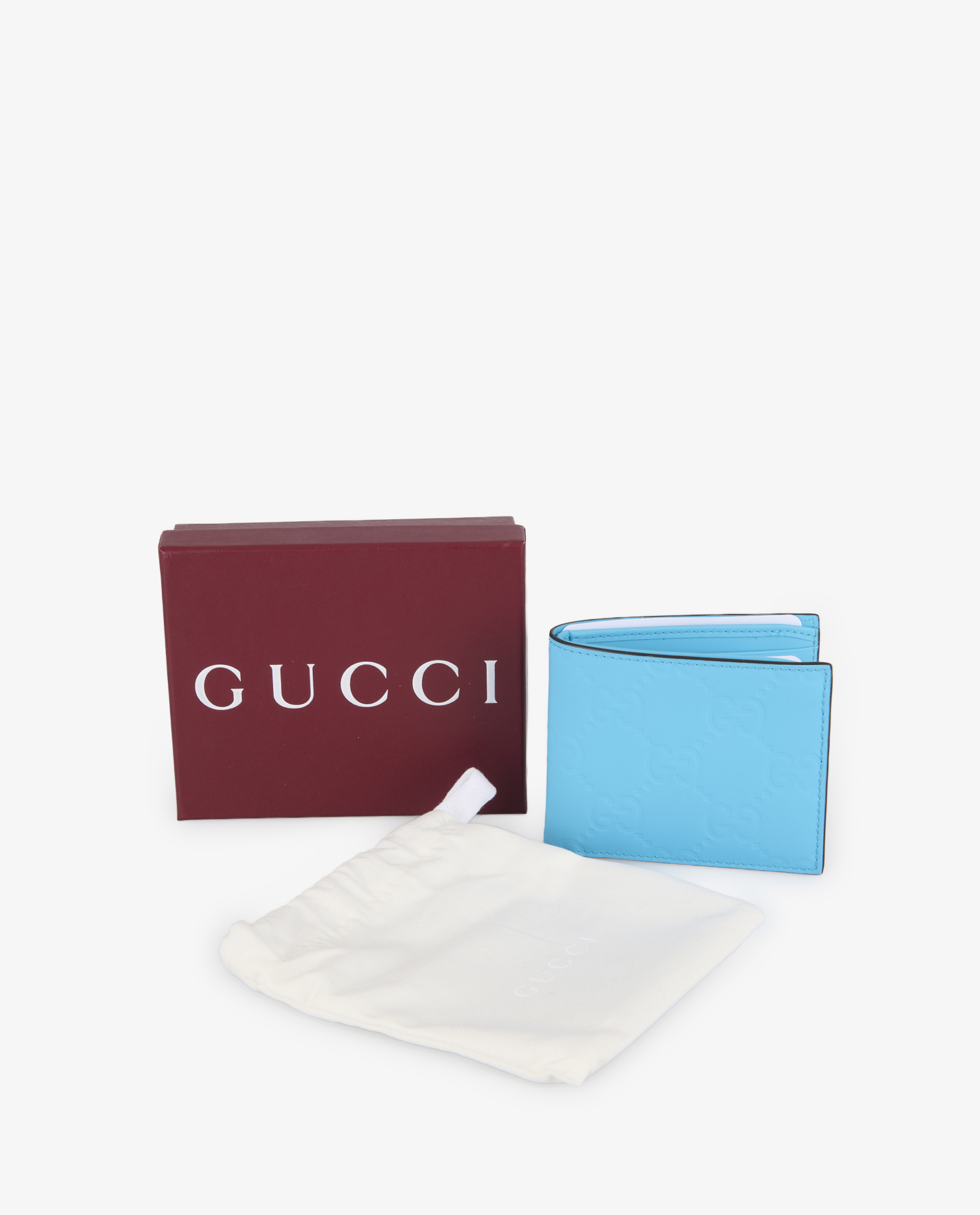 Portefeuille Gucci "Rubber Effect" bleu ciel – Image 6