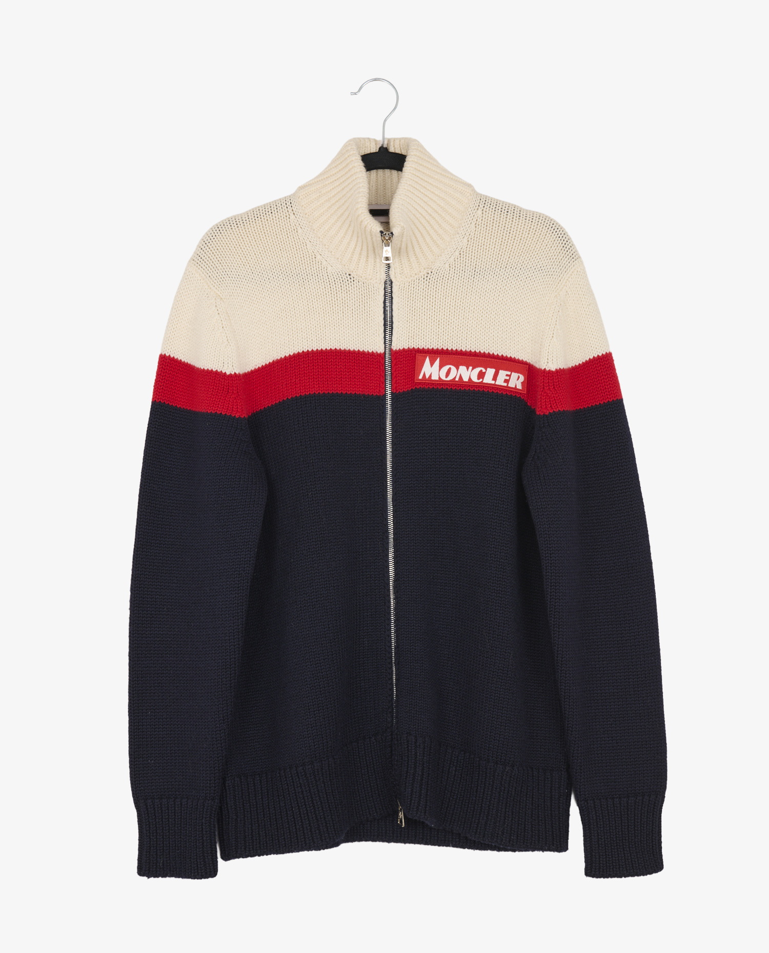 Moncler virgin wool zipped cardigan