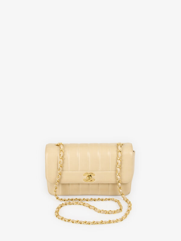 Sac Chanel vintage cuir agneau beige
