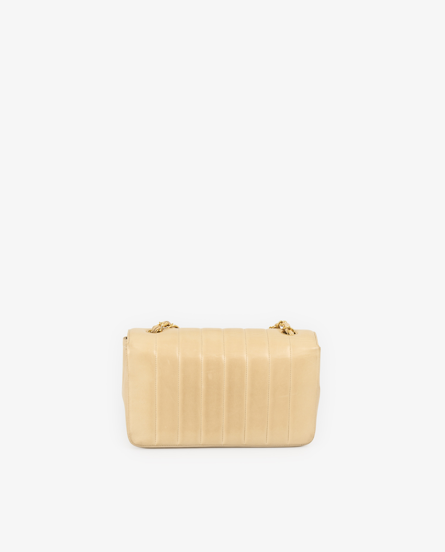 Sac Chanel vintage cuir agneau beige – Image 4