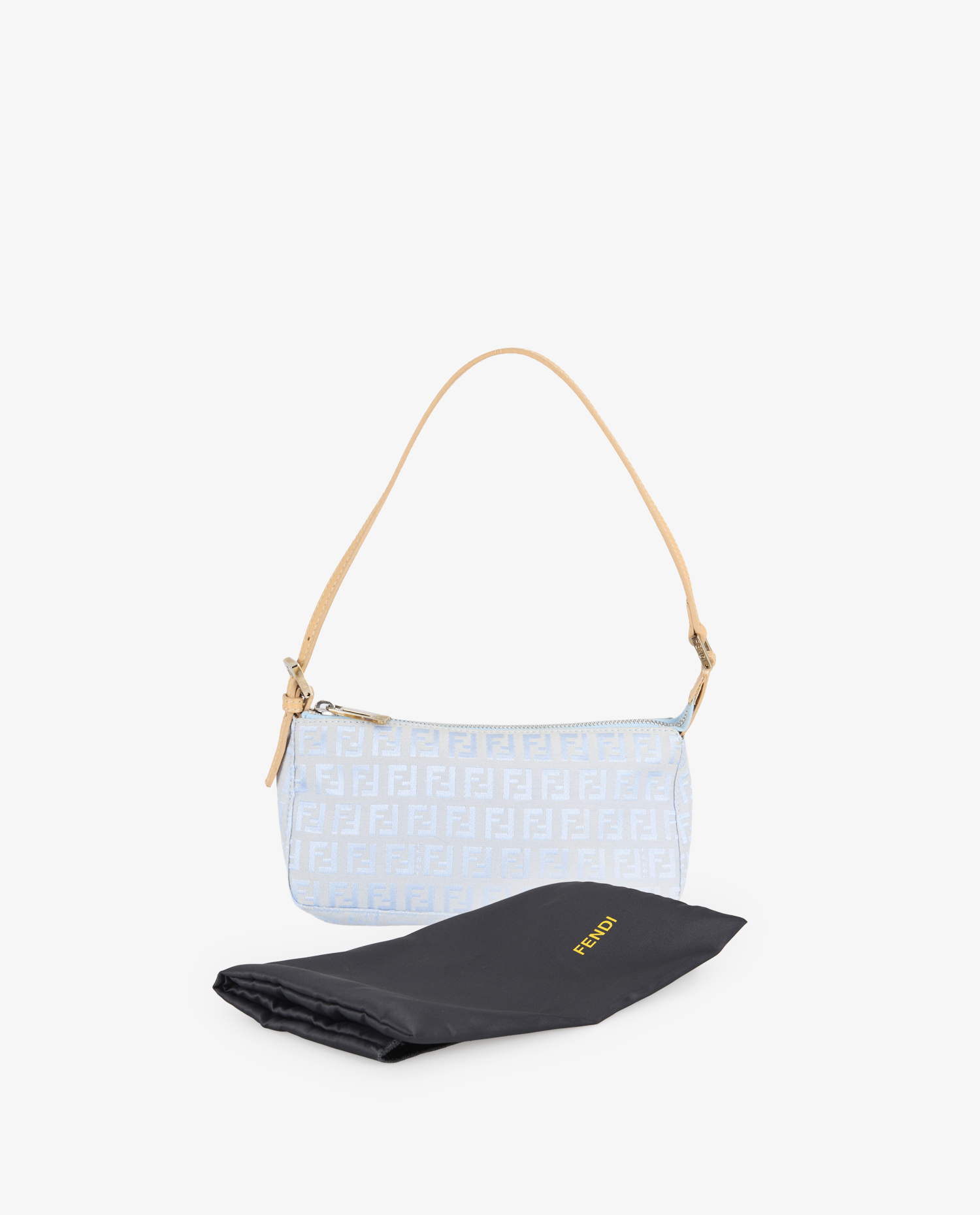 Sac pochette Fendi toile bleu ciel – Image 7