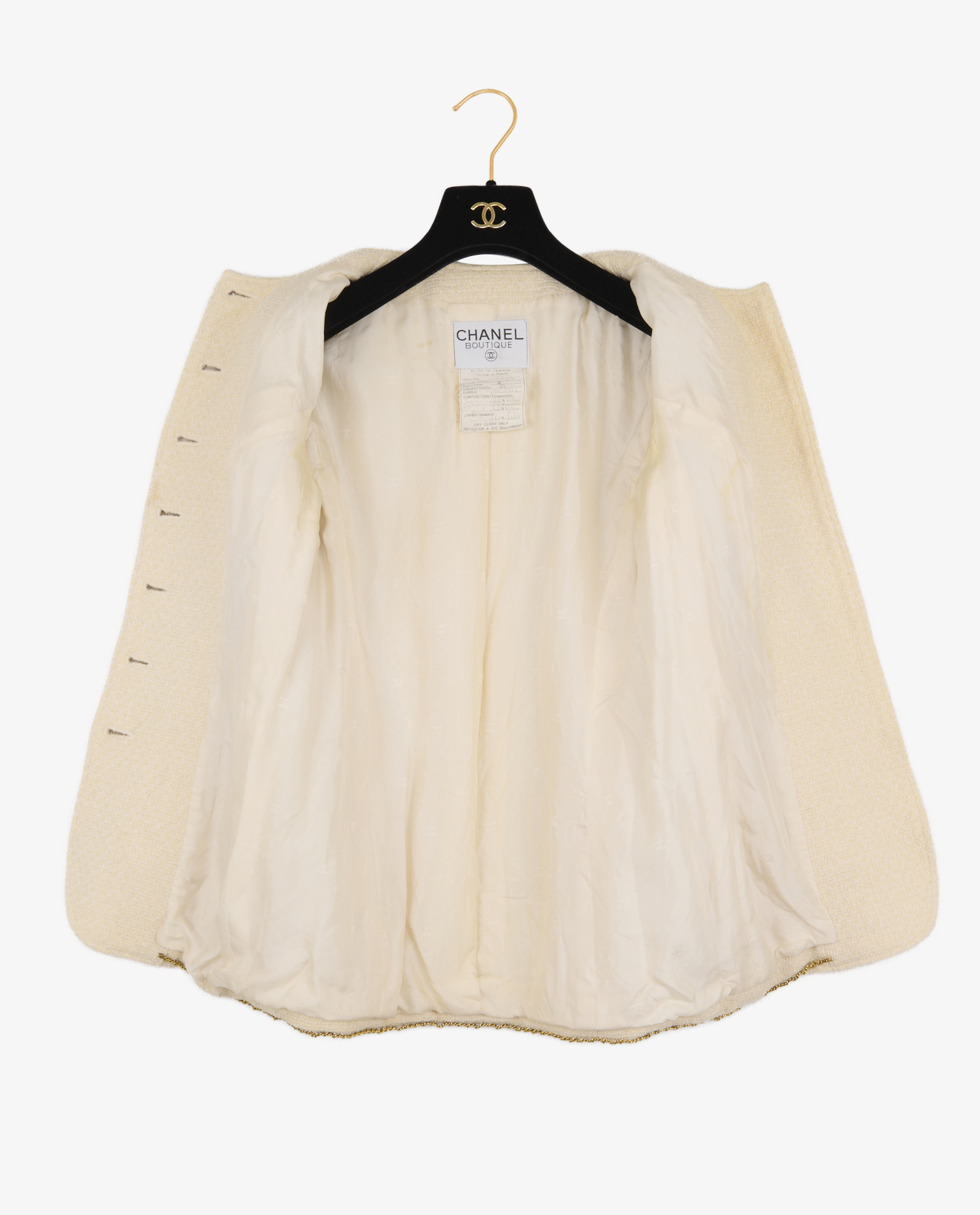 Veste Chanel vintage tweed beige – Image 3