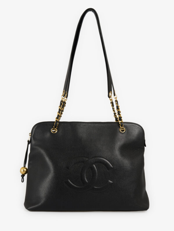 Grand cabas Chanel vintage cuir caviar noir