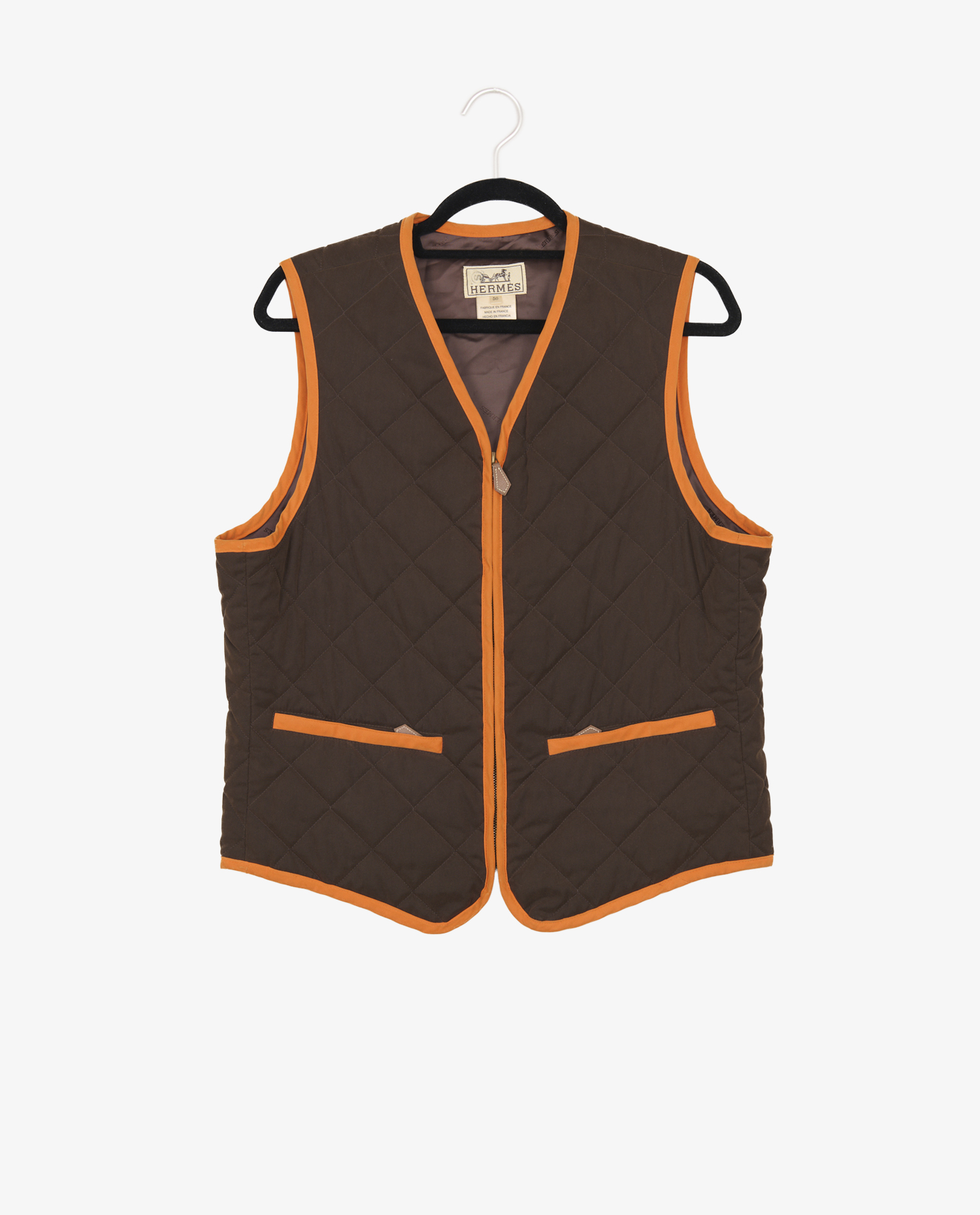 Gilet s/manches Hermès vintage matelassé