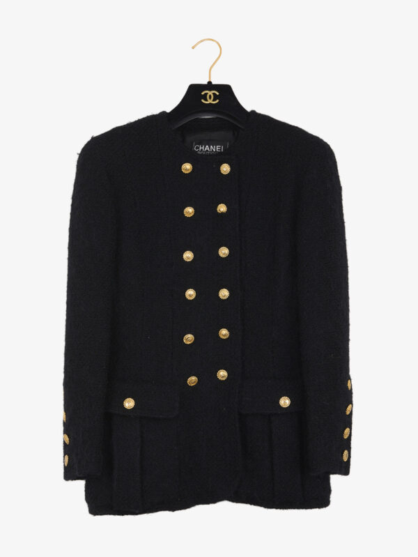 Veste chanel vintage tweed noir