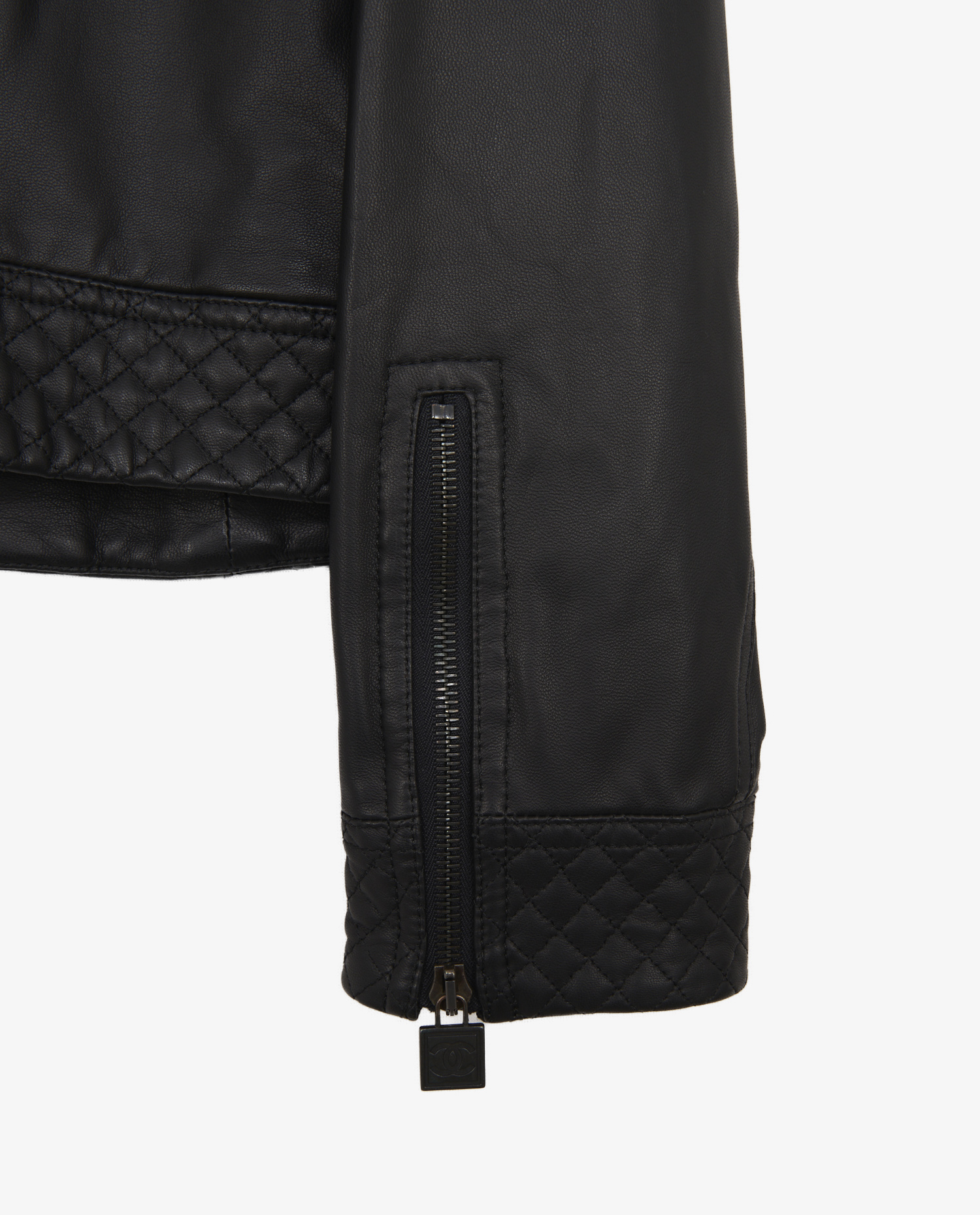 Chanel black lambskin leather jacket S50 - Image 7