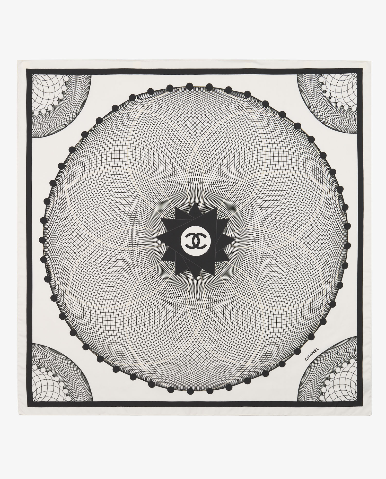 Carré Chanel soie motif gaphique