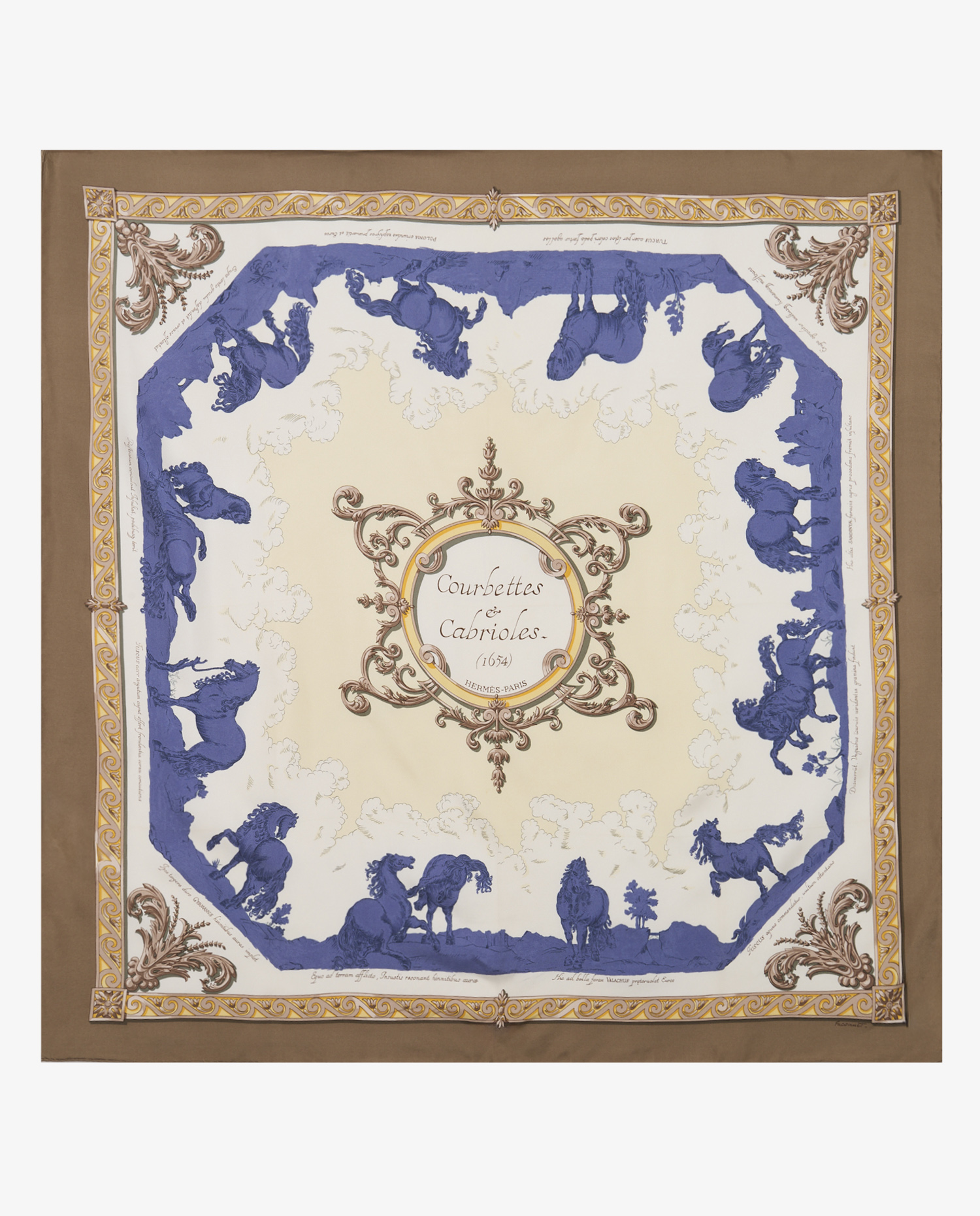 Hermès "Courbettes & Cabrioles" silk square