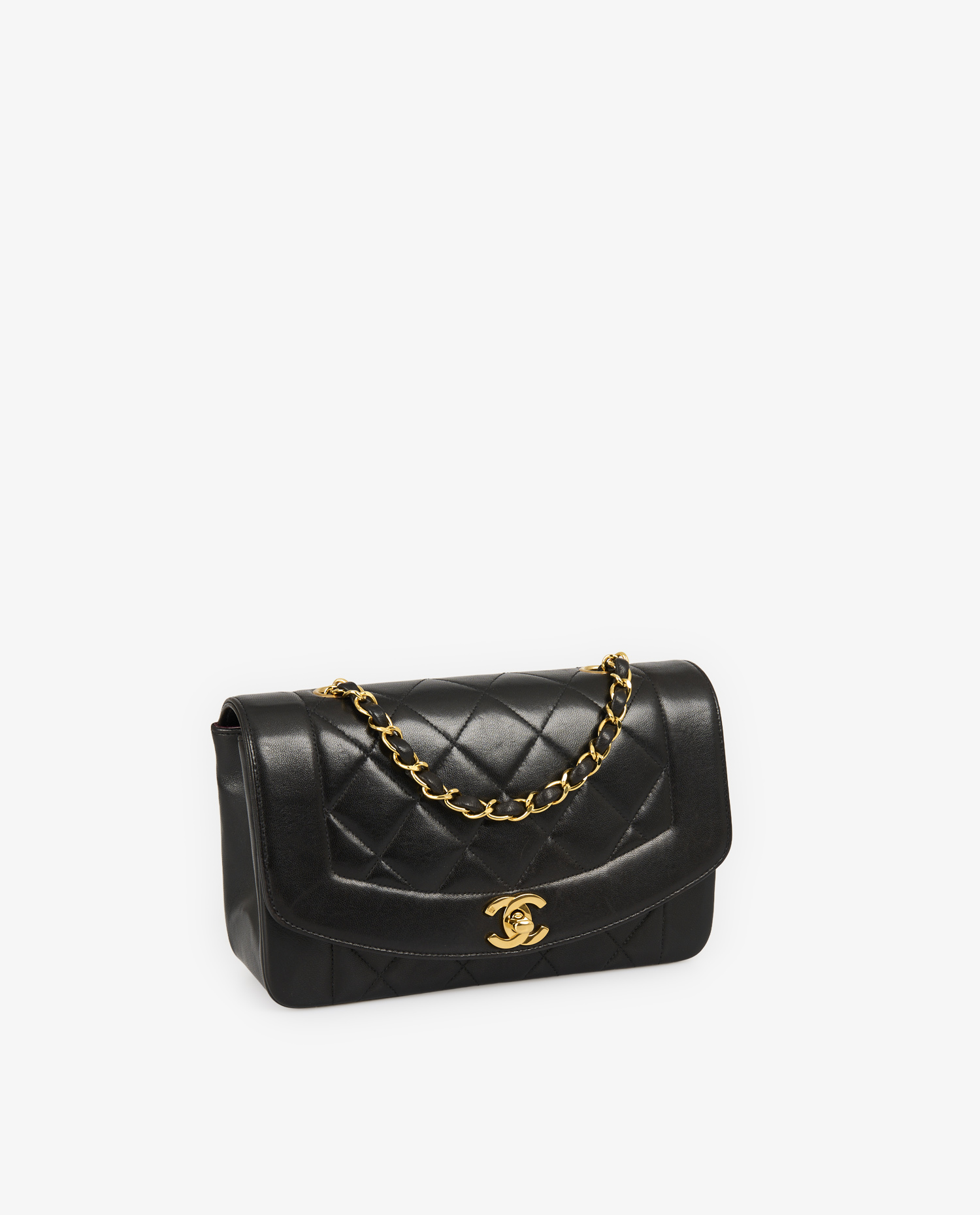 Sac Diana vintage cuir agneau noir – Image 2