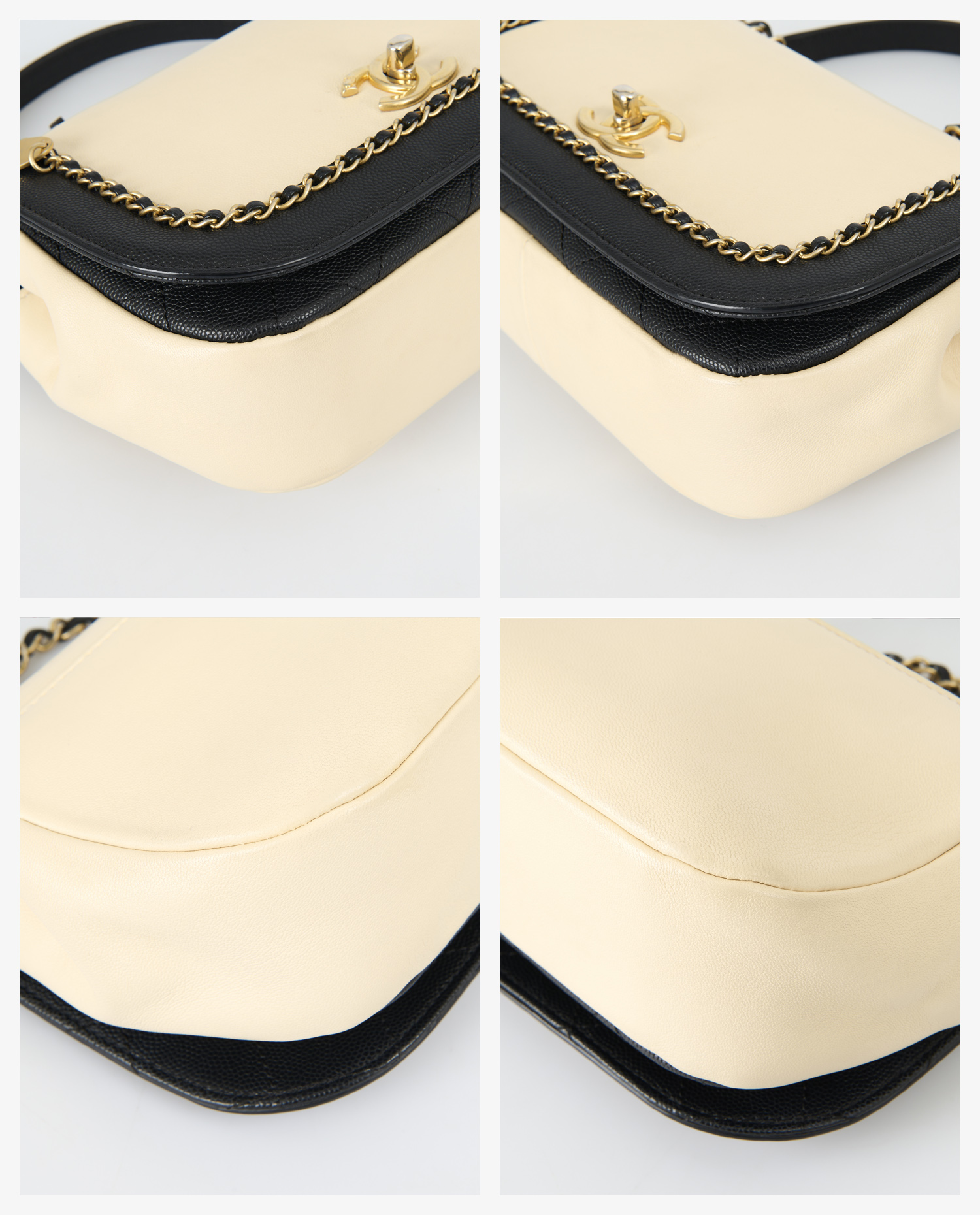 Chanel two-tone chain and leather bag - Image 6